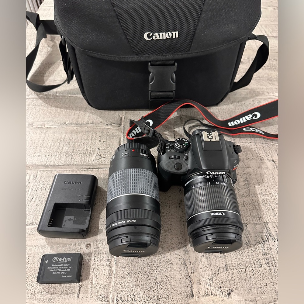 Canon EOS Rebel SL1 Digital SLR with 18-55mm STM + 75-300mm f/4-5.6 III Lens